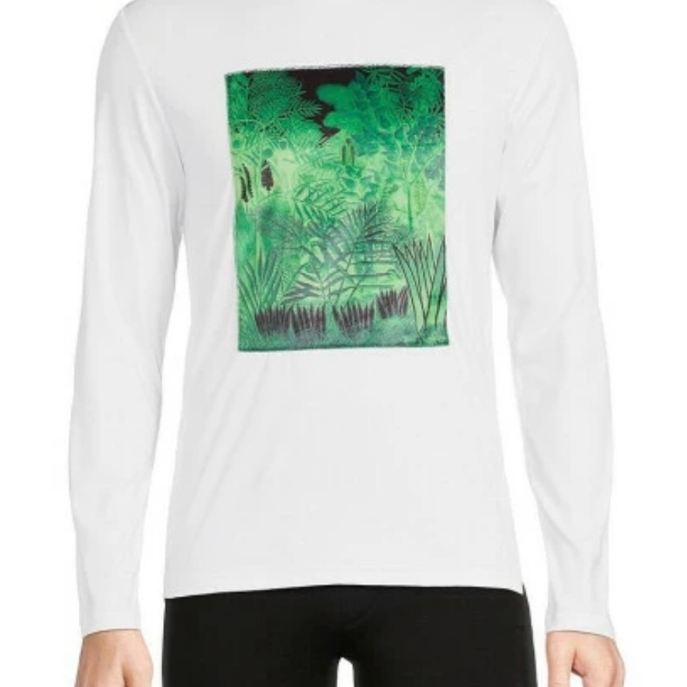 Murano Electric Jungle Collection Slim-Fit Sz M Jungle Patch Long Sleeve Blouse - Picture 1 of 8